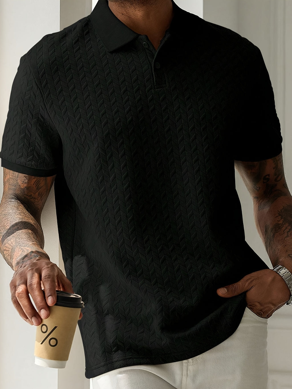 Men's Short-Sleeve Shirt, Casual Solid