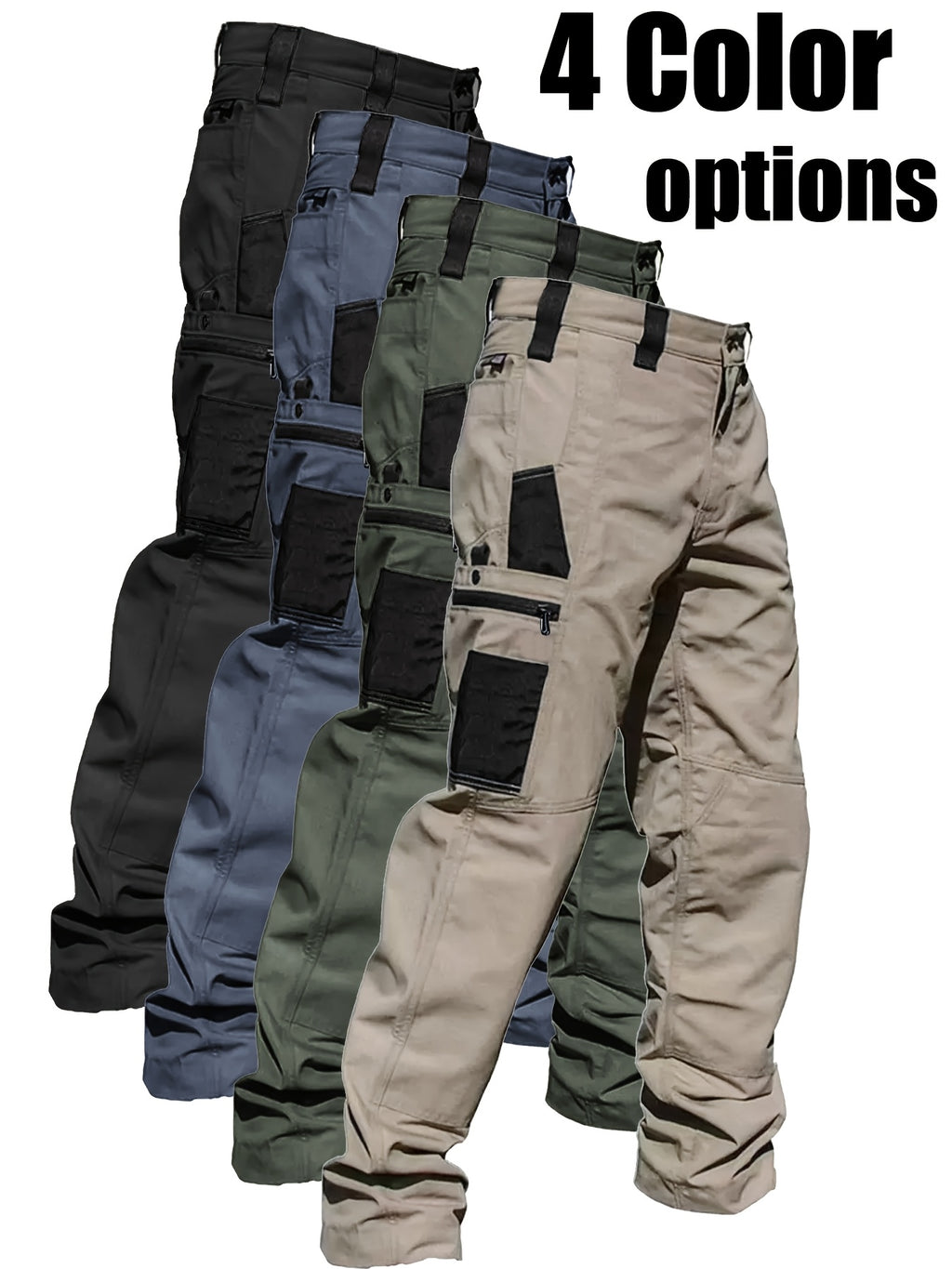 Men's Tactical Cargo Pants, Multi-Pocket Workwear