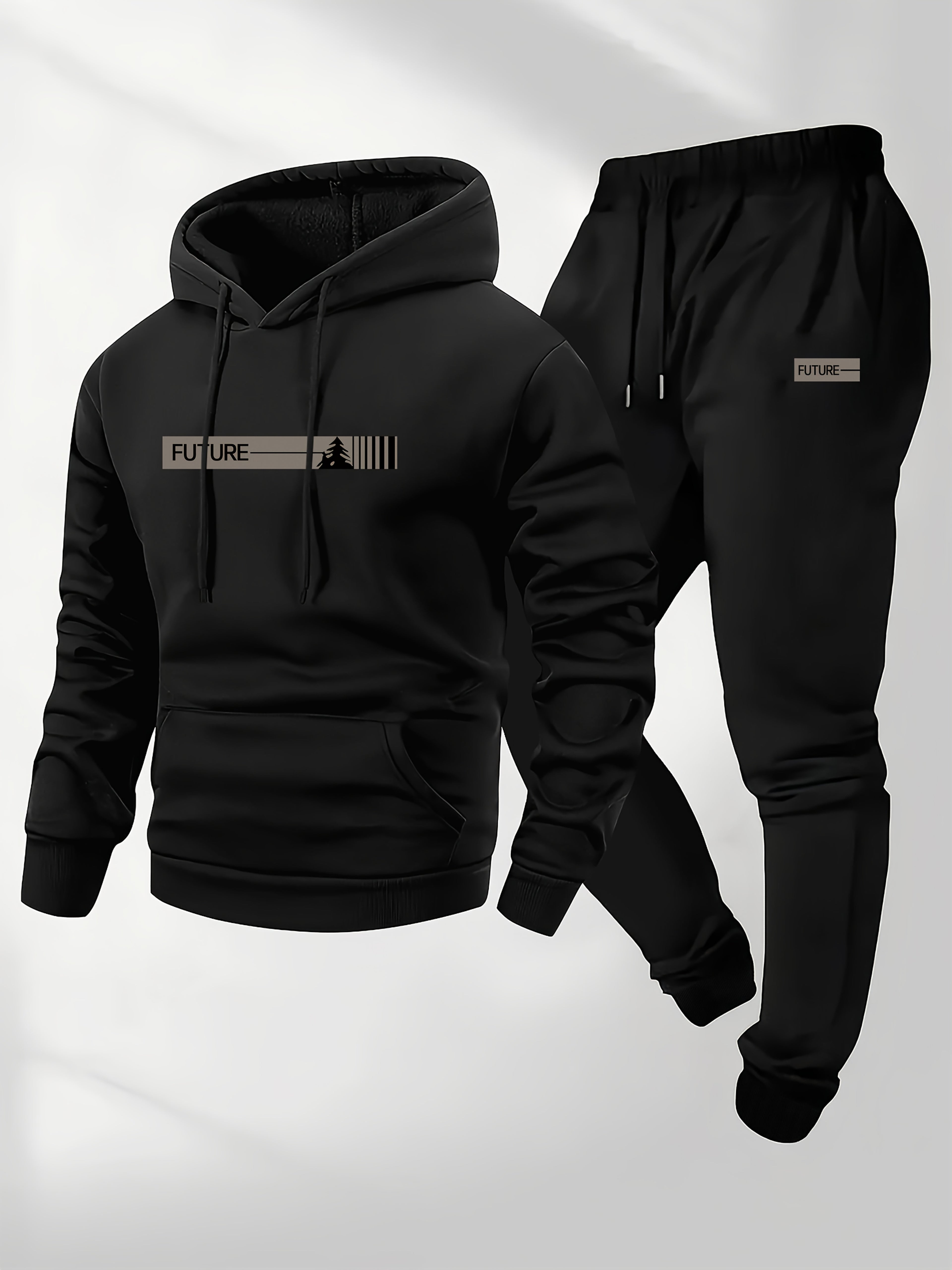 Men's Hoodie & Sweatpants Set, Casual Sport