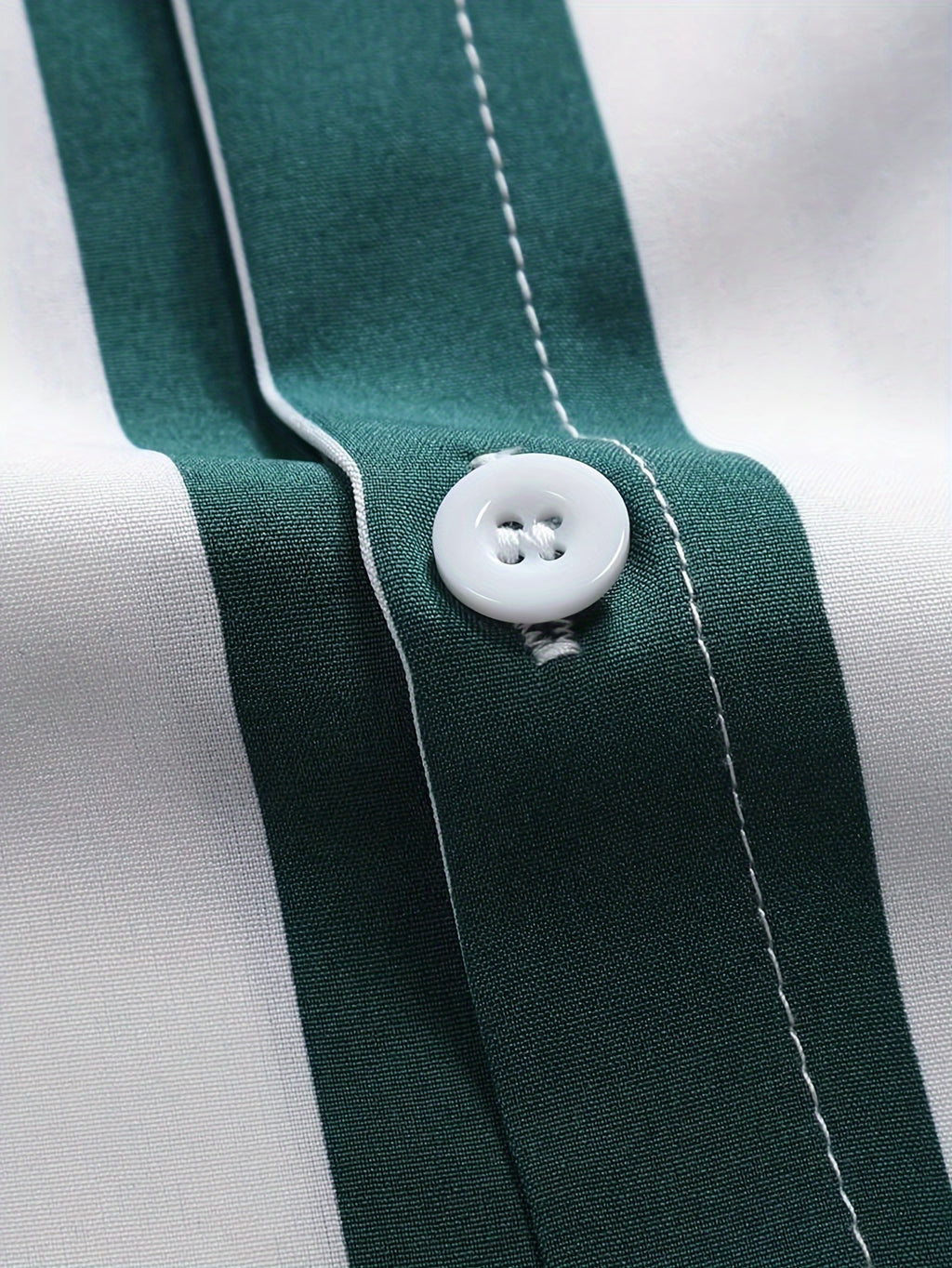 Men's Striped Button-Up Shirt, Casual Breathable