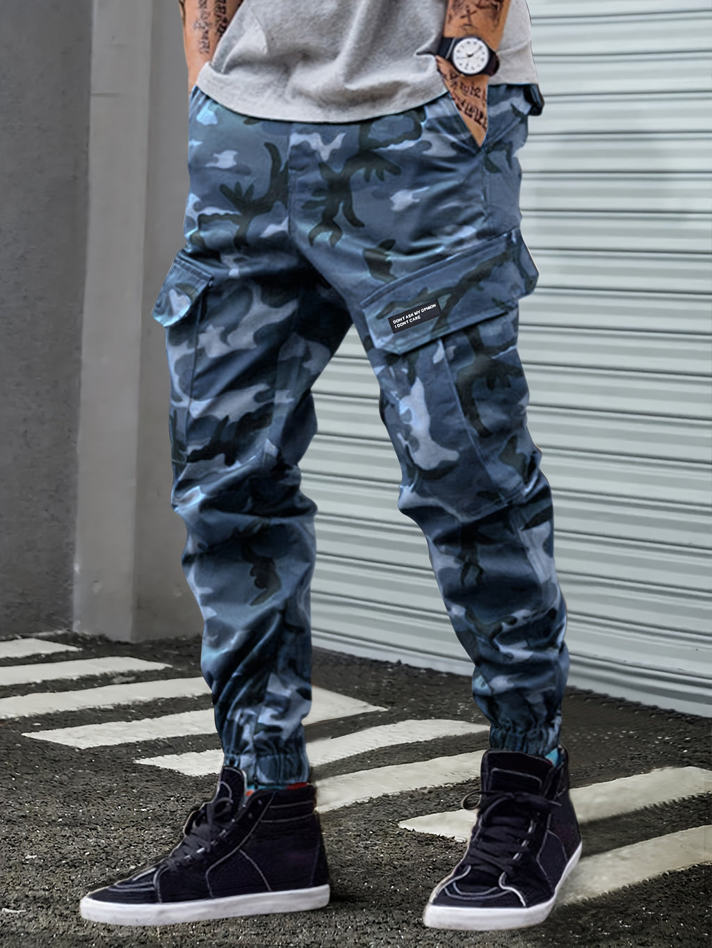 Men's Camo Cargo Pants, Comfort Fit, Drawstring