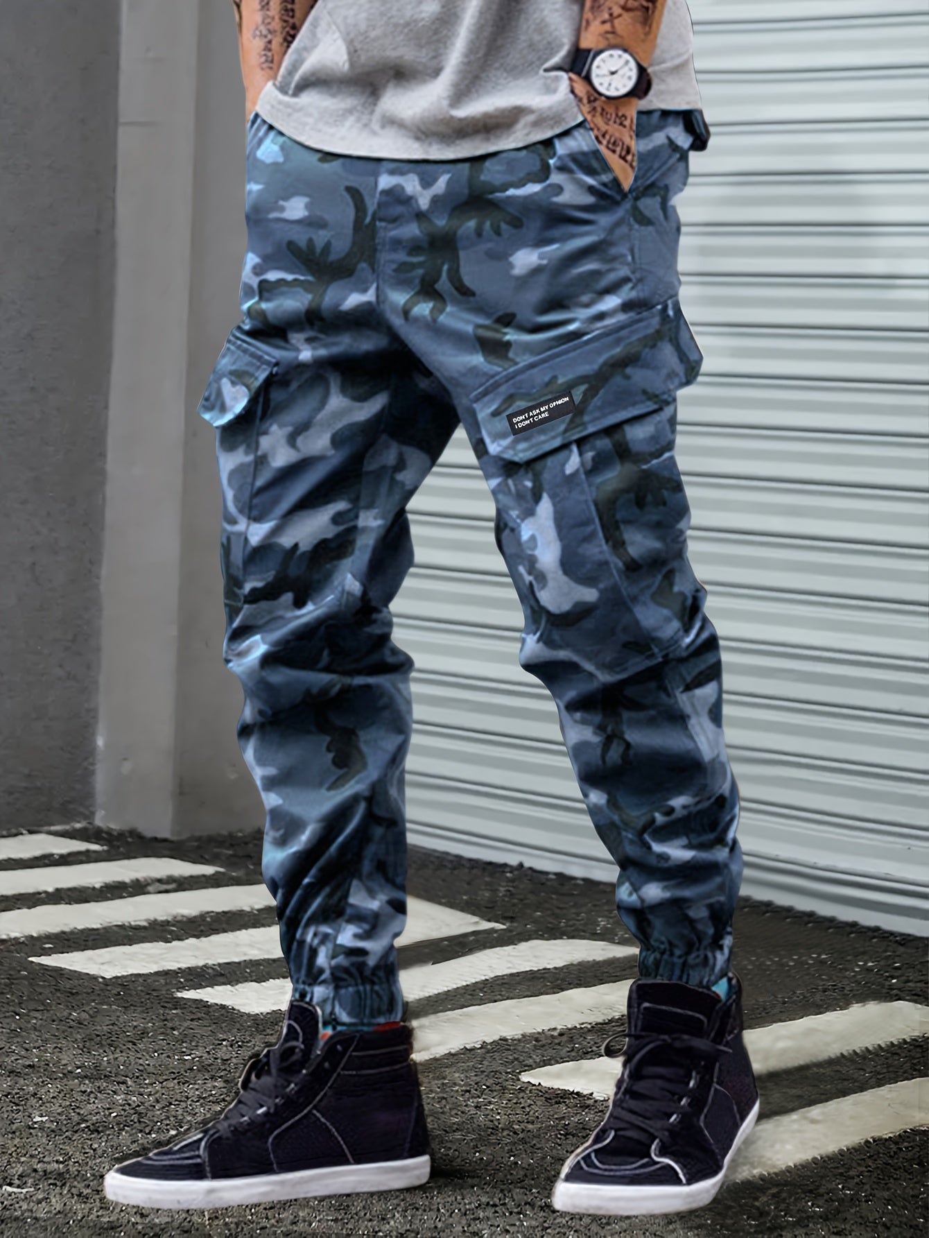 Men's Camo Cargo Pants, Comfort Fit, Drawstring