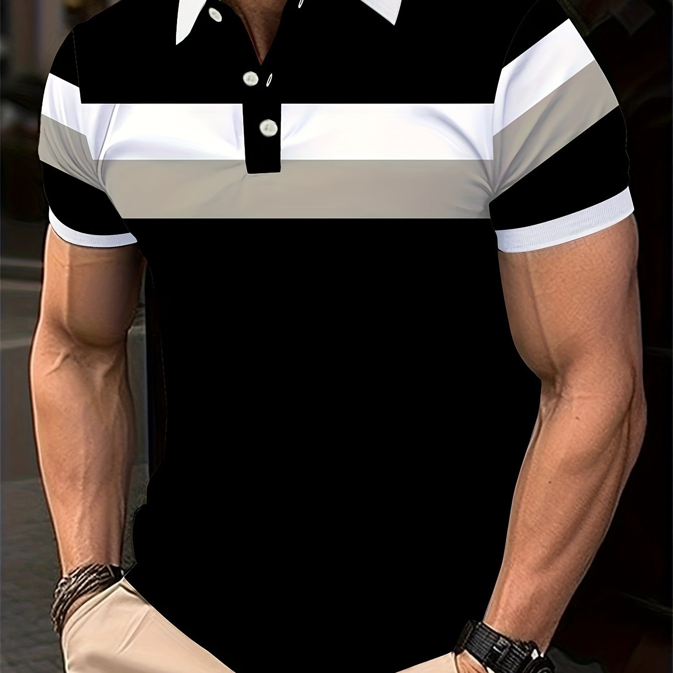 Men's Polo Shirt, Stand-Up Collar, Breathable