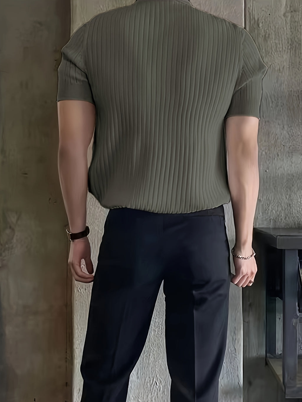 Men's Knit Polo Shirt, Striped Short-Sleeve