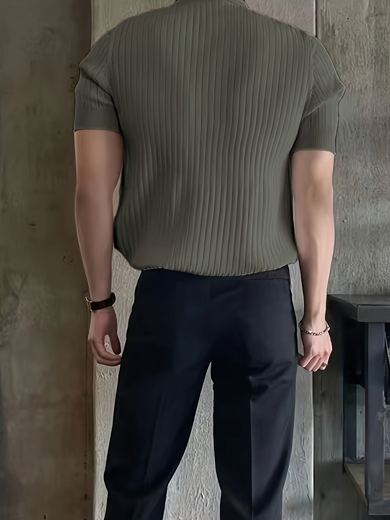 Men's Knit Polo Shirt, Striped Short-Sleeve