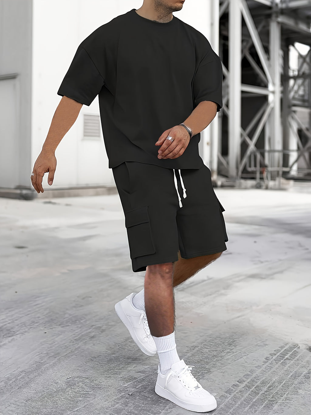 Men's Sport Shorts Set, Casual Two-Piece