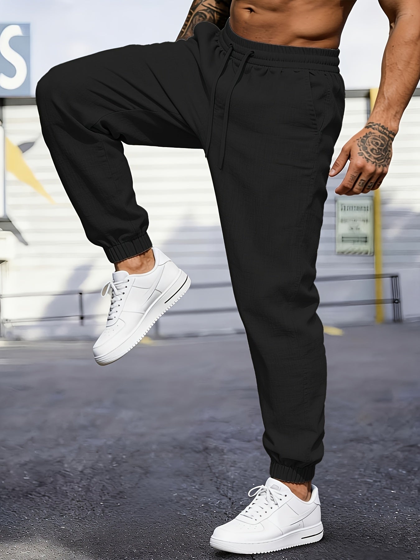 Men's Linen Joggers, Lightweight, Drawstring