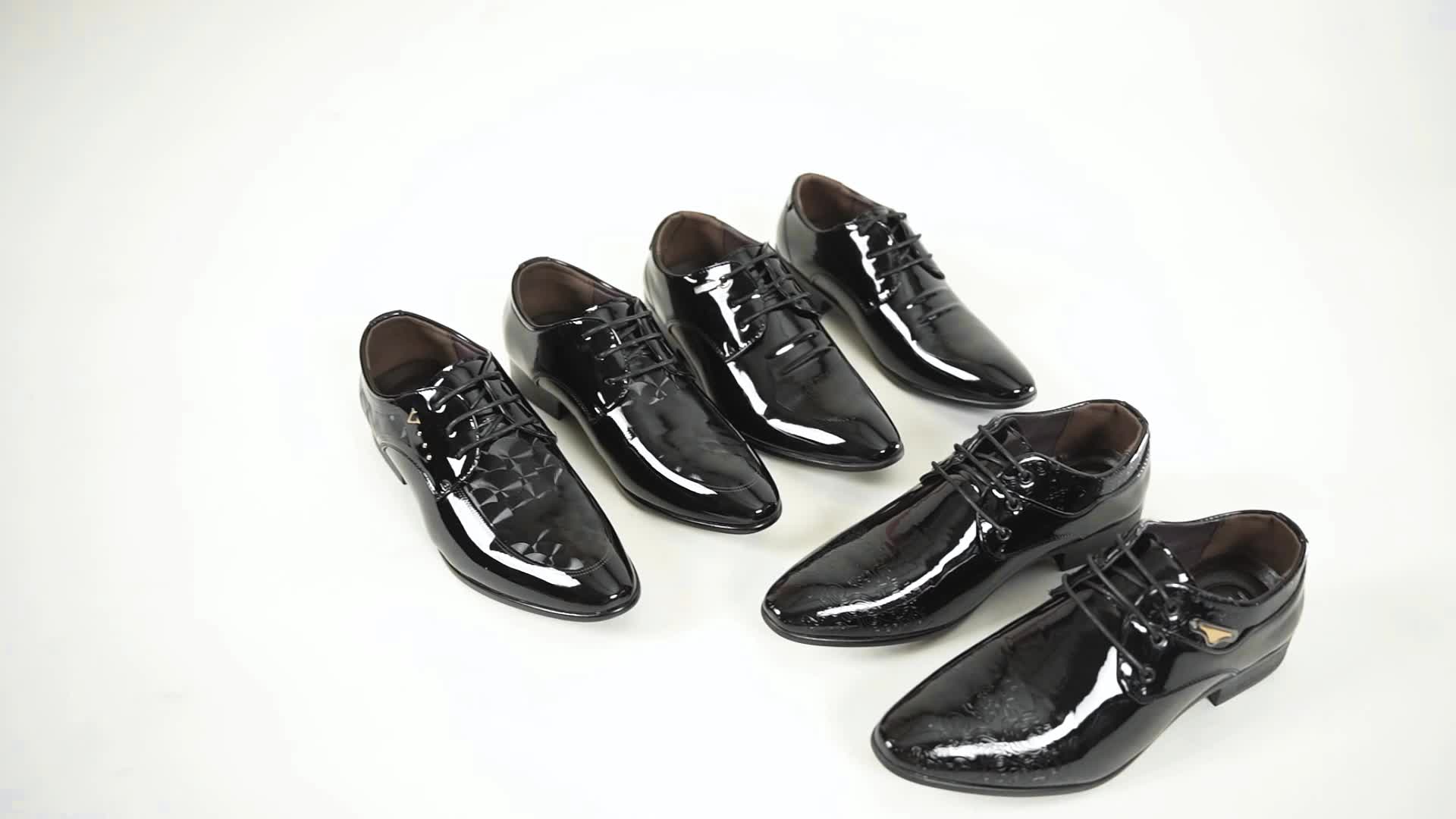Men's Shiny Dress Loafers, Slip-On Black