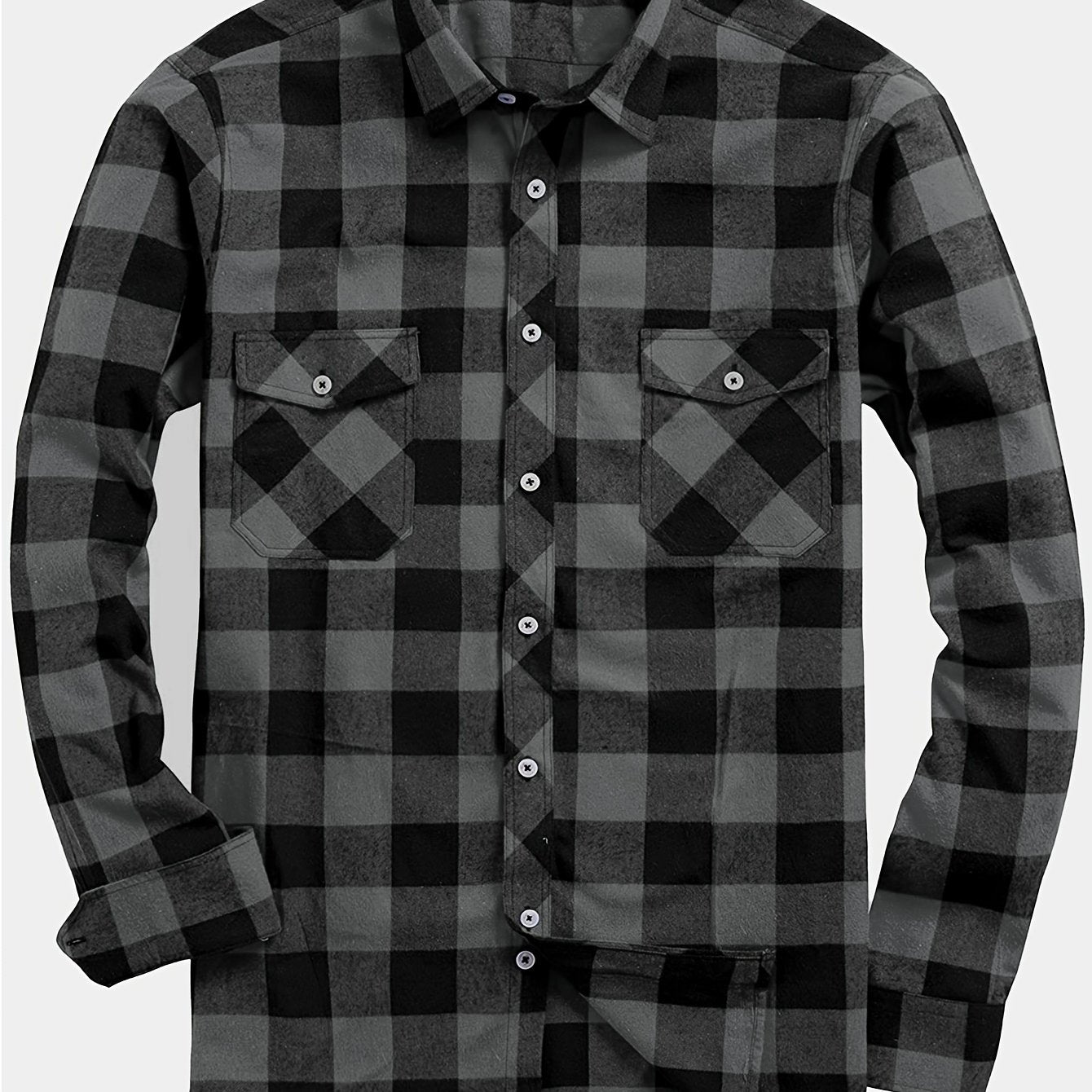 Men's Flannel Plaid Shirt, Long-Sleeve Casual