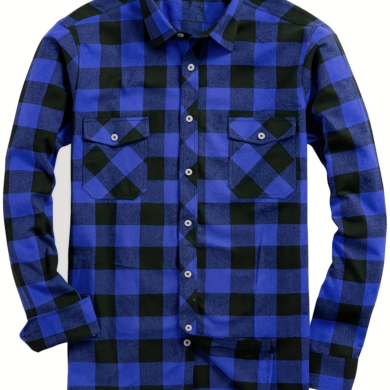 Men's Flannel Plaid Shirt, Long-Sleeve Casual