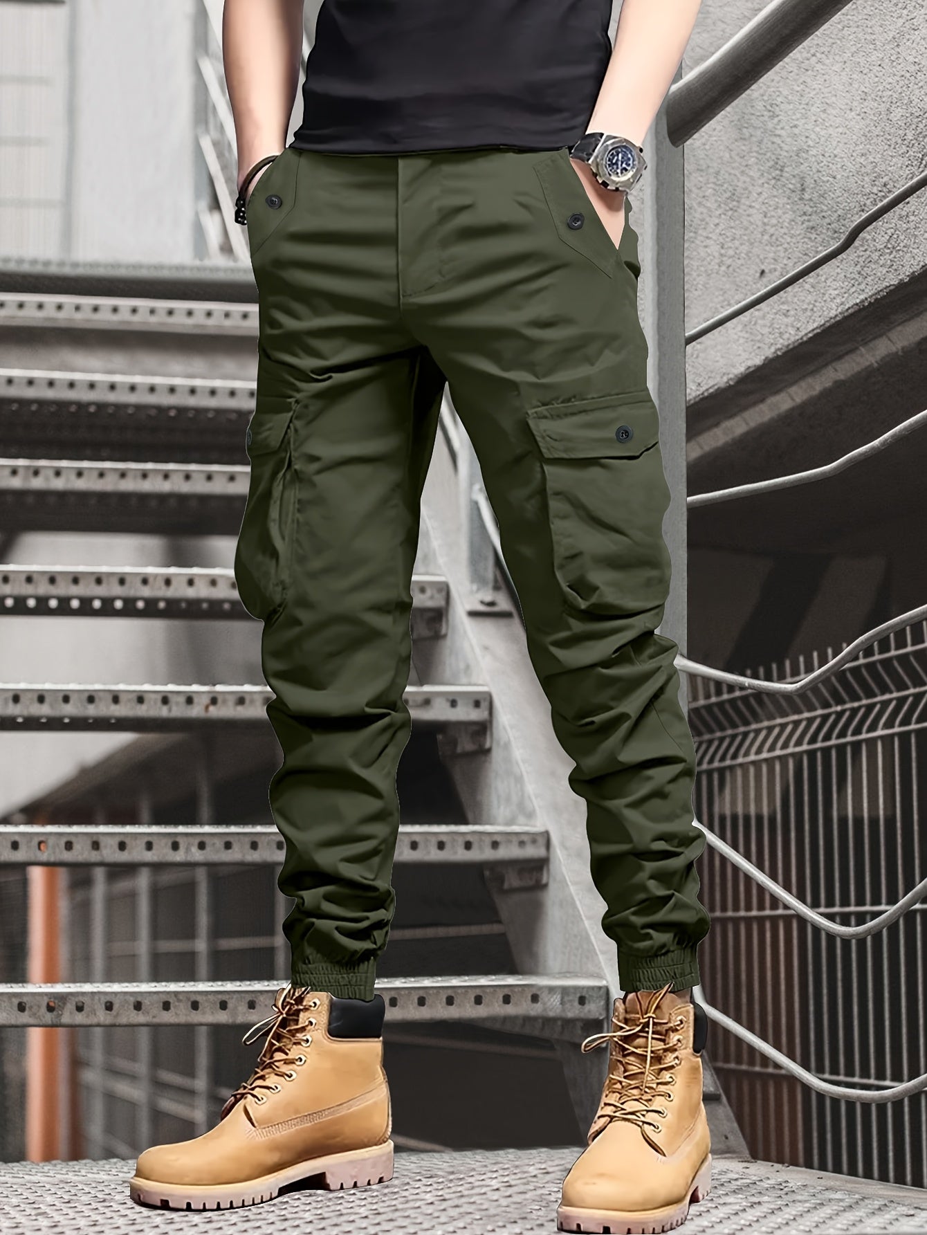 Men's Casual Ankle Pants, Drawstring, Tapered Lightweight