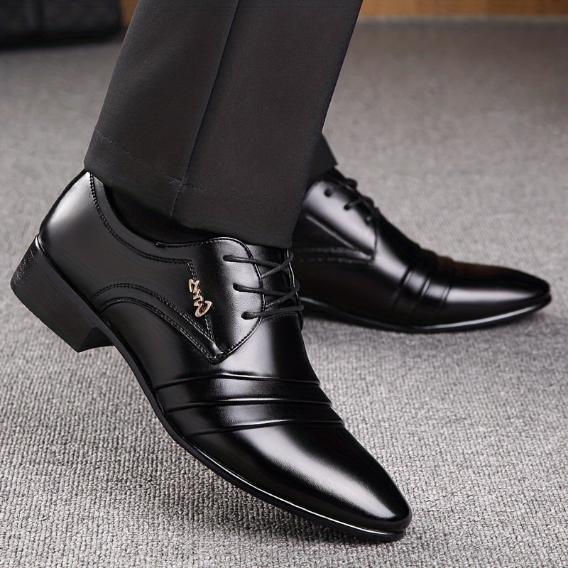 Men's Lace-Up Pointed-Toe Dress Loafers, Low-Top