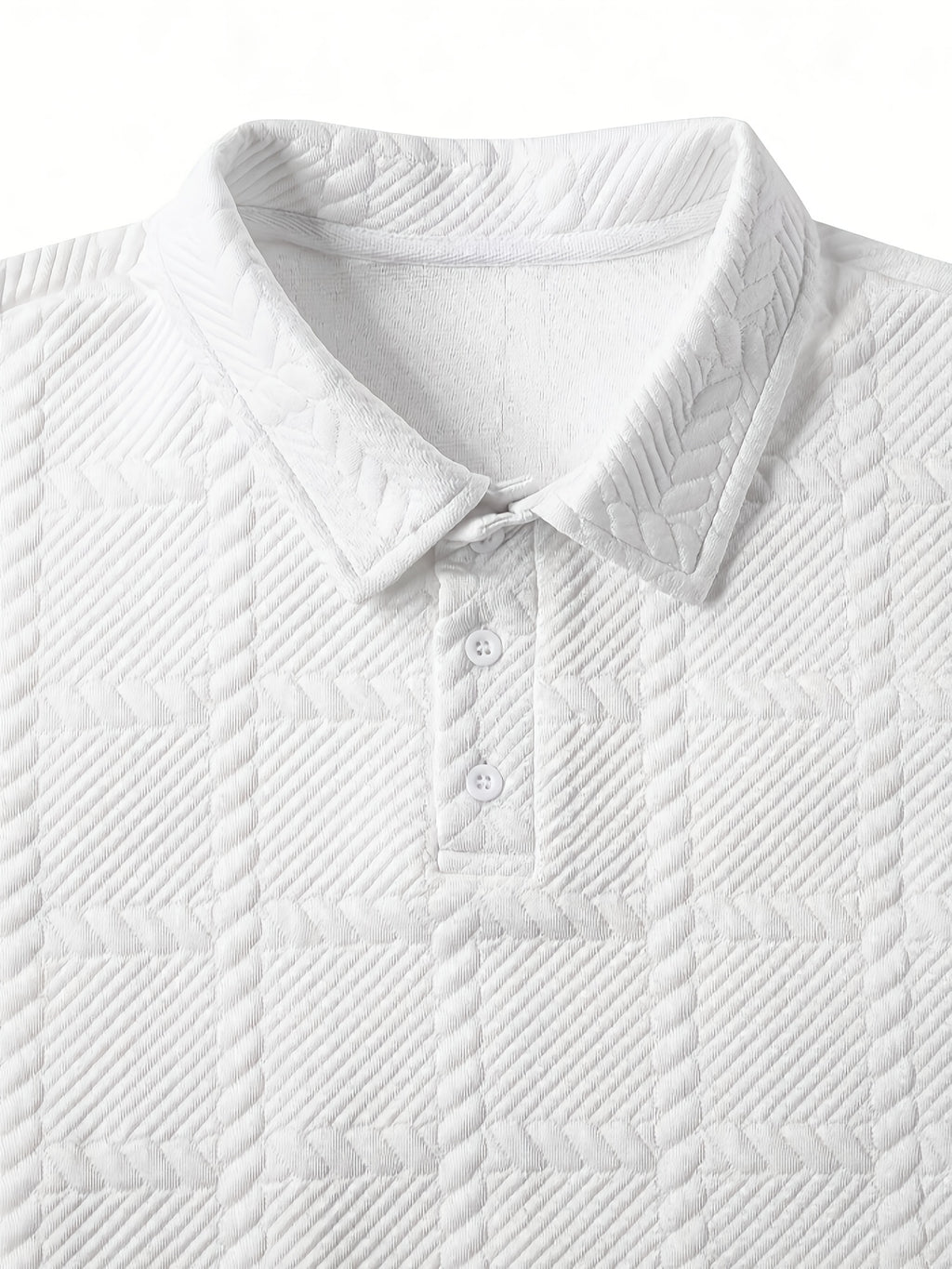 Men's Knit Polo Shirt, Jacquard Texture