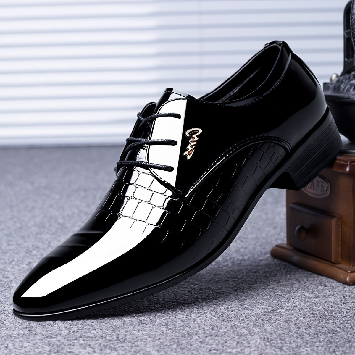 Men's Lace-Up Pointed-Toe Dress Loafers, British Style