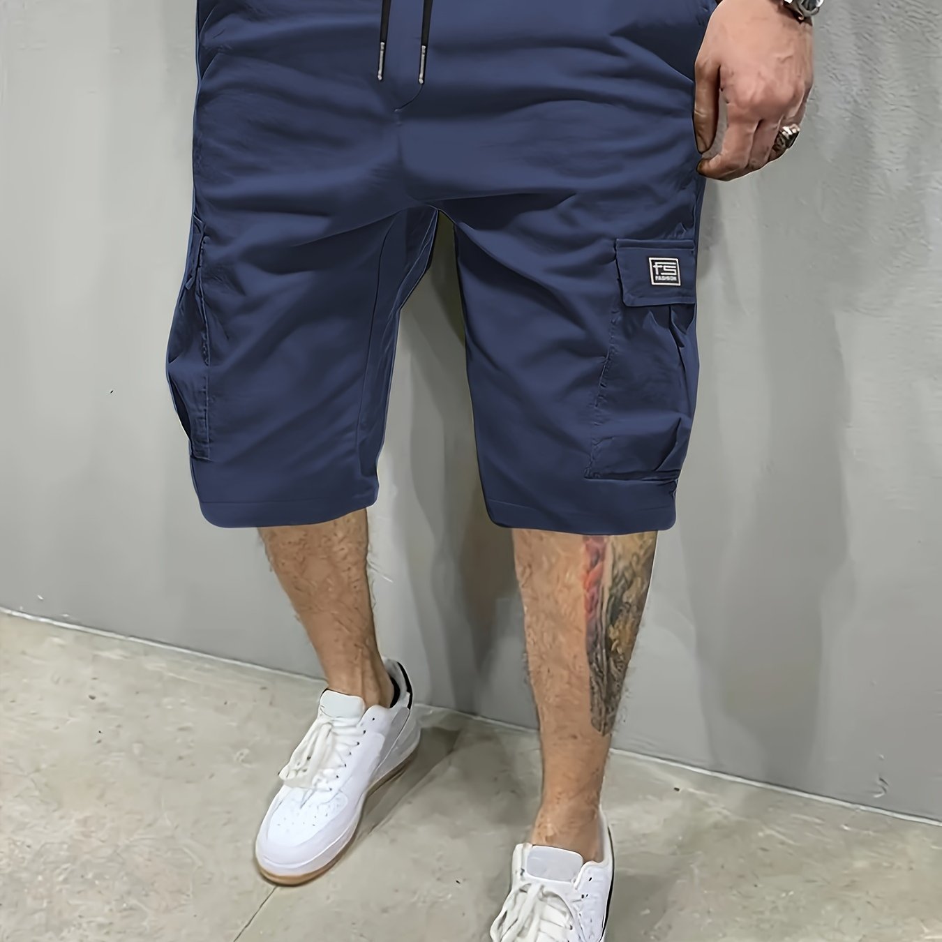 Men's Cargo Shorts, Loose Athletic Mid-Length, Summer Casual