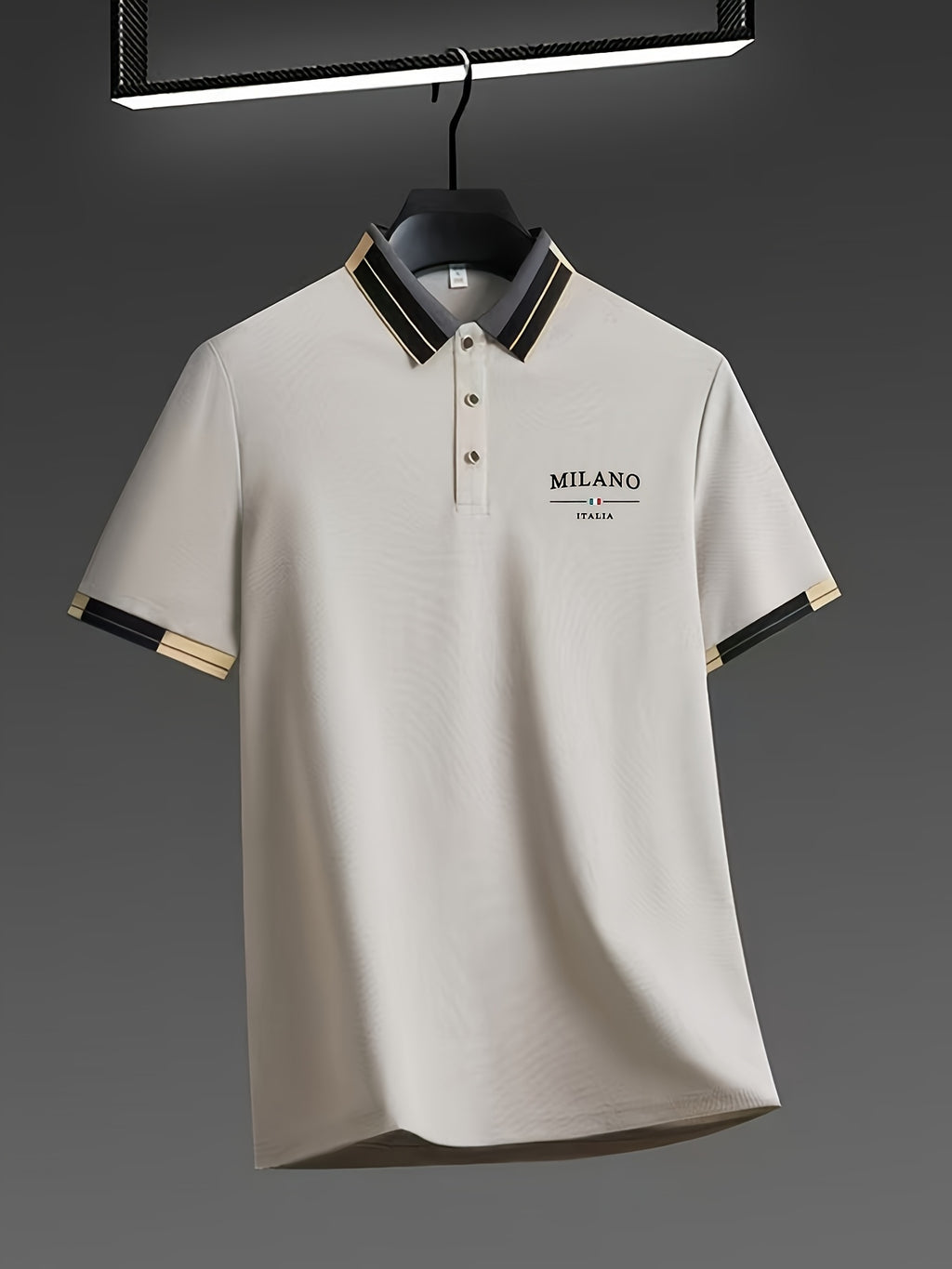 Men's Polo Shirt, Milano Print, Breathable Casual