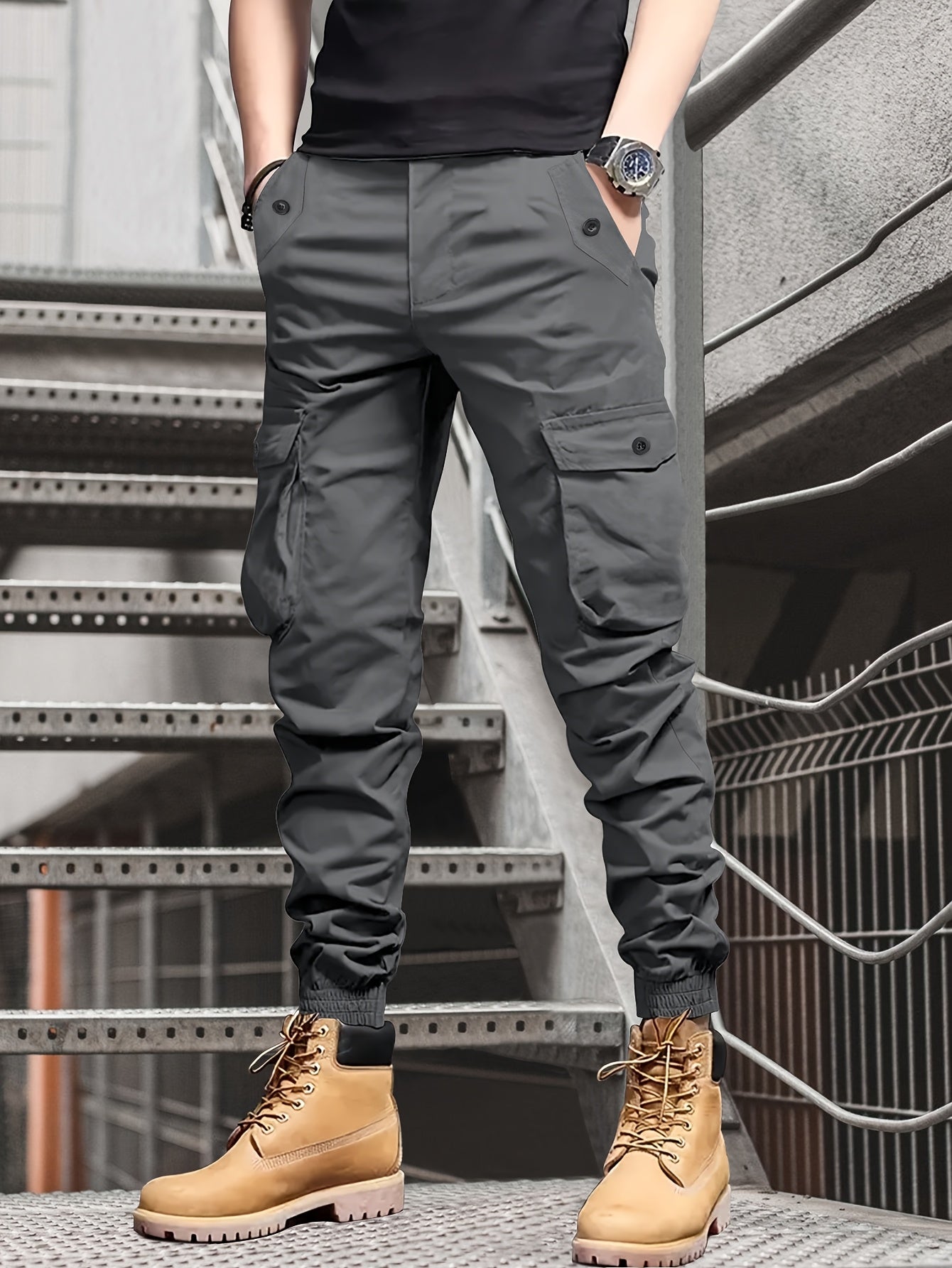 Men's Casual Ankle Pants, Drawstring, Tapered Lightweight