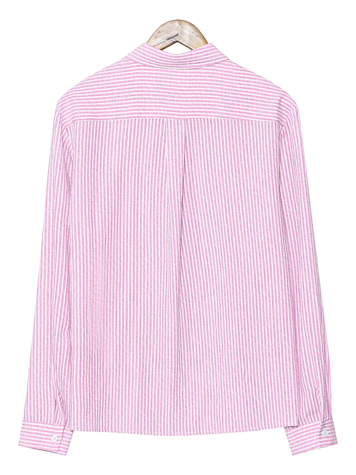 Men's Long-Sleeve Shirt, Textured Gauze, Striped Lapel