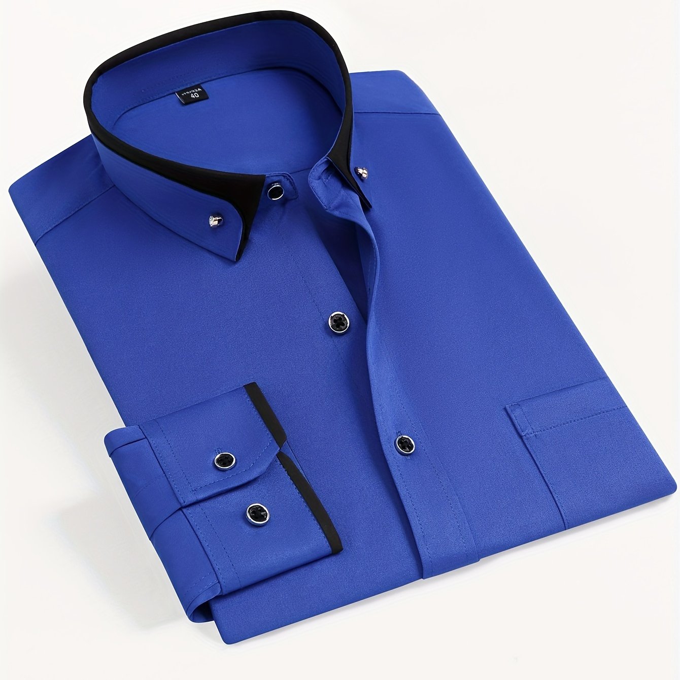 Men's Long-Sleeve Shirt, Color-Block, Stretch Dress