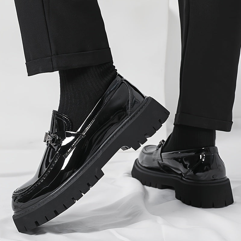 Men's Chunky-Sole Dress Loafers, Height-Increasing