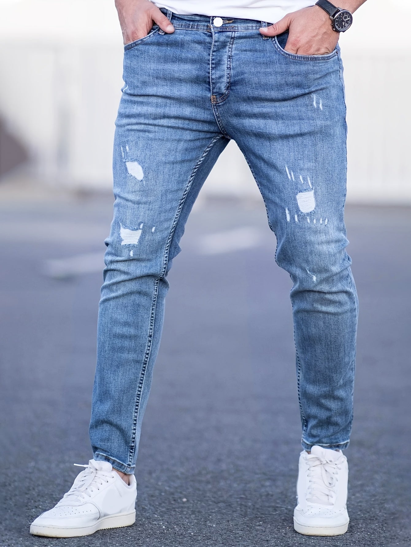 Men's Jeans, Tapered, Slim Distressed