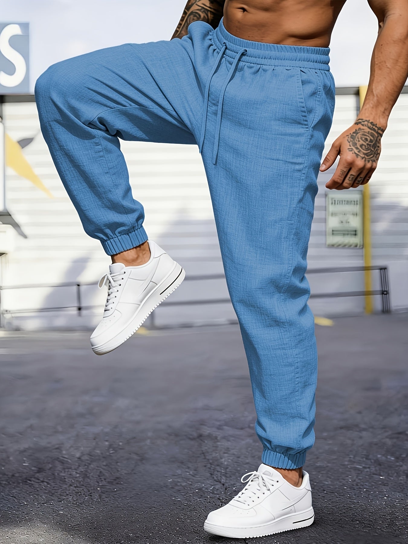 Men's Linen Joggers, Lightweight, Drawstring