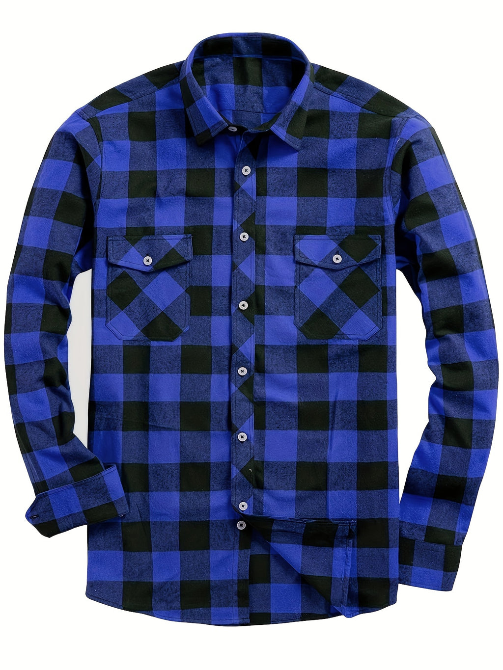 Men's Flannel Plaid Shirt, Long-Sleeve Casual