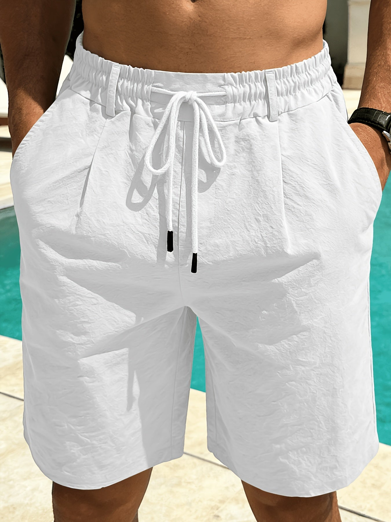 Men's Linen Shorts, Breathable, Retro Casual Summer