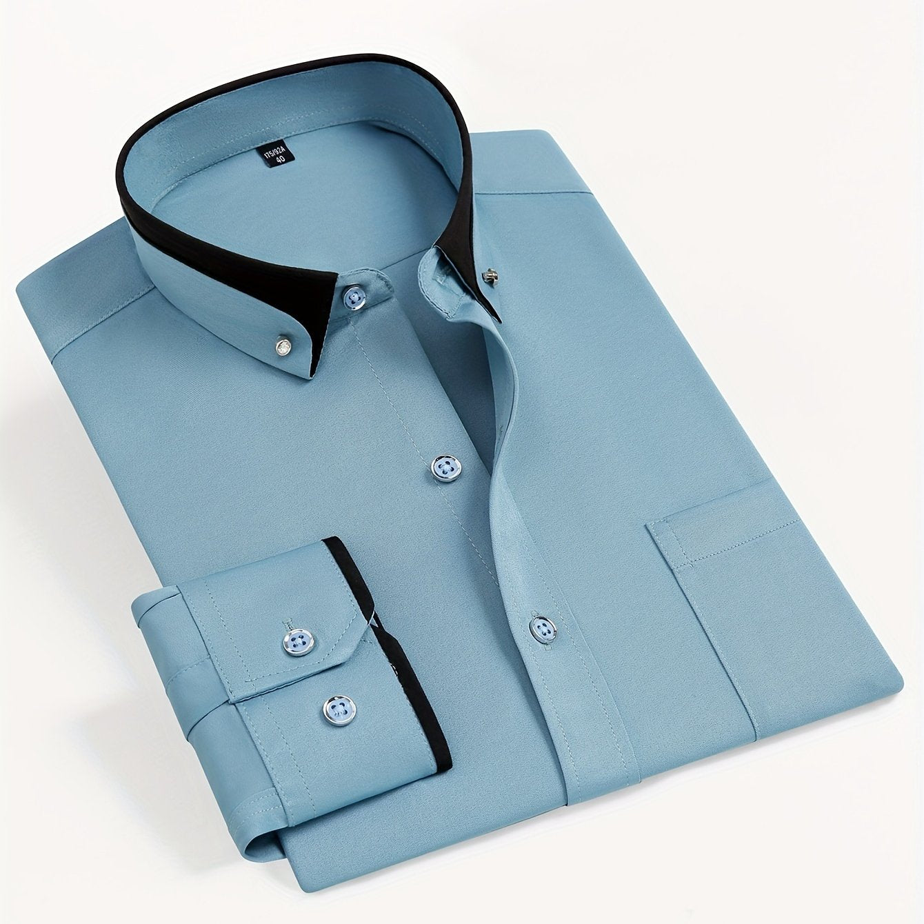 Men's Long-Sleeve Shirt, Color-Block, Stretch Dress