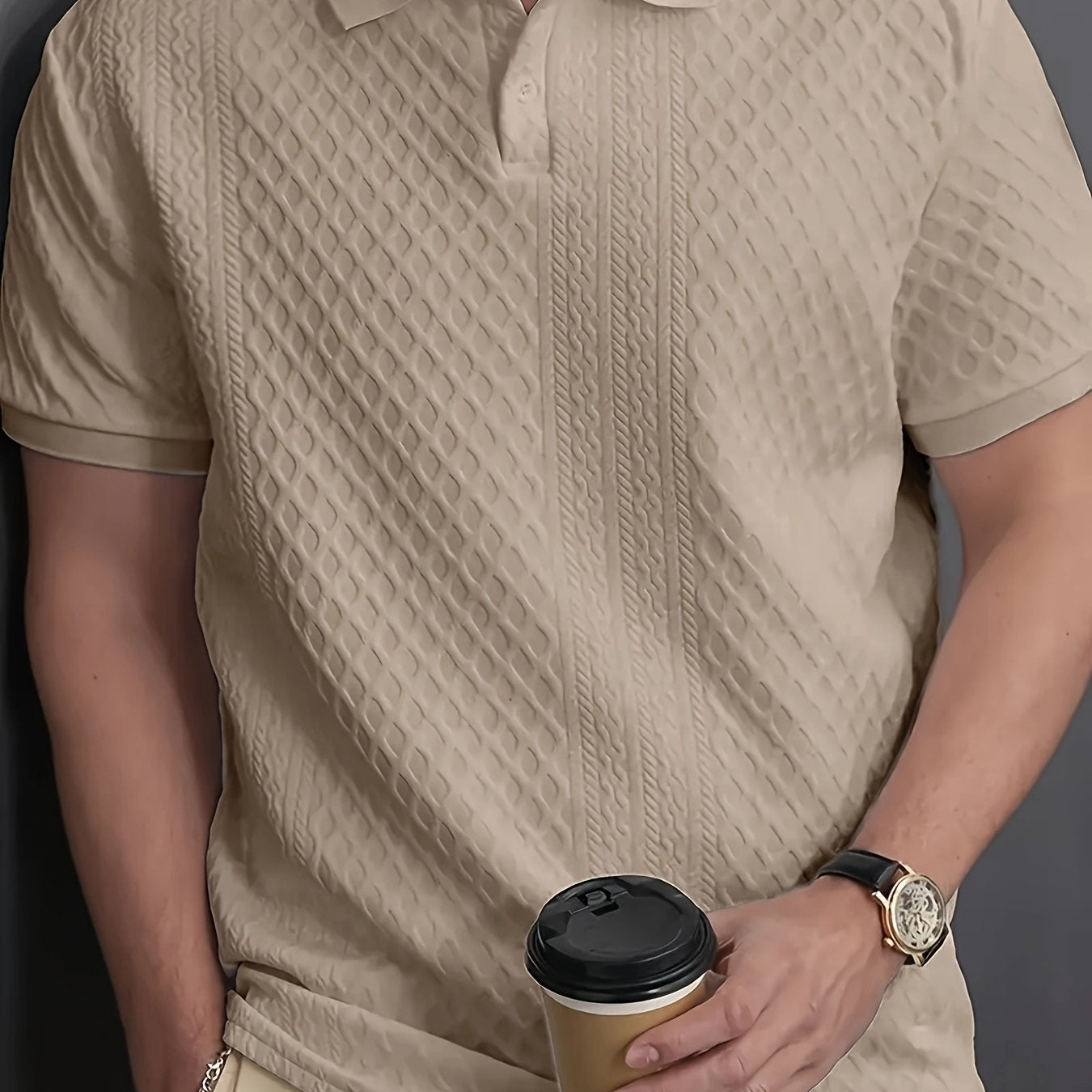 Men's Polo Shirt, Knit Collar, Business Casual