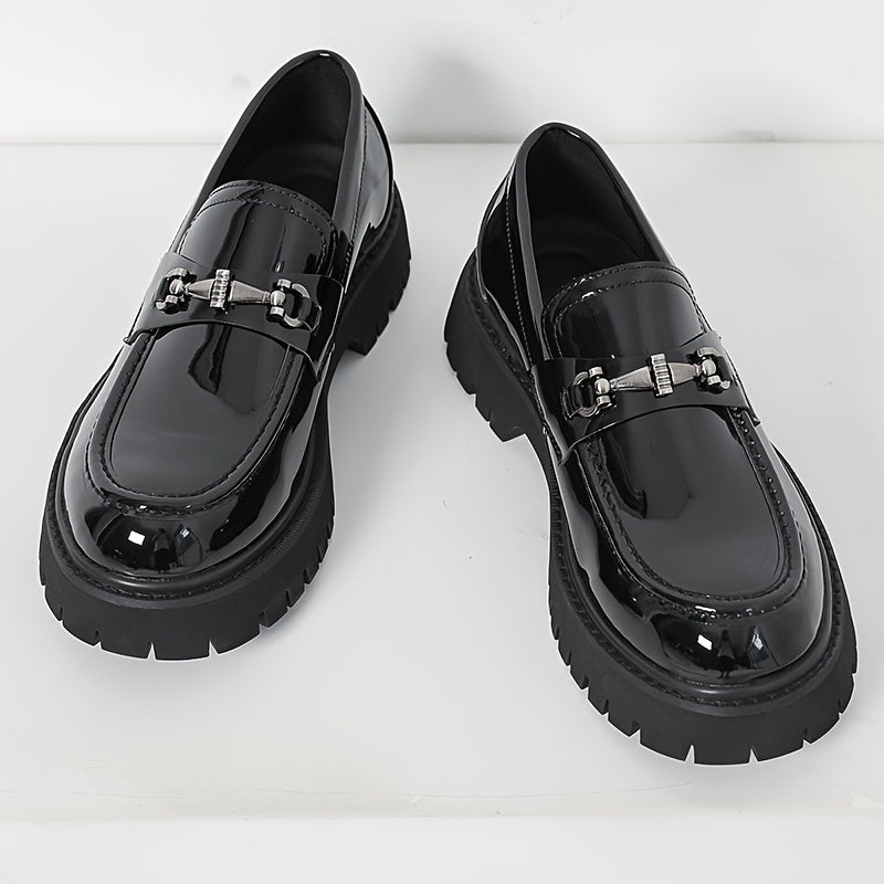 Men's Chunky-Sole Dress Loafers, Height-Increasing