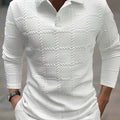 Men's Knit Polo Shirt, Jacquard Texture