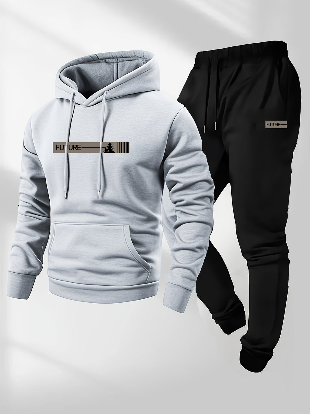 Men's Hoodie & Sweatpants Set, Casual Sport