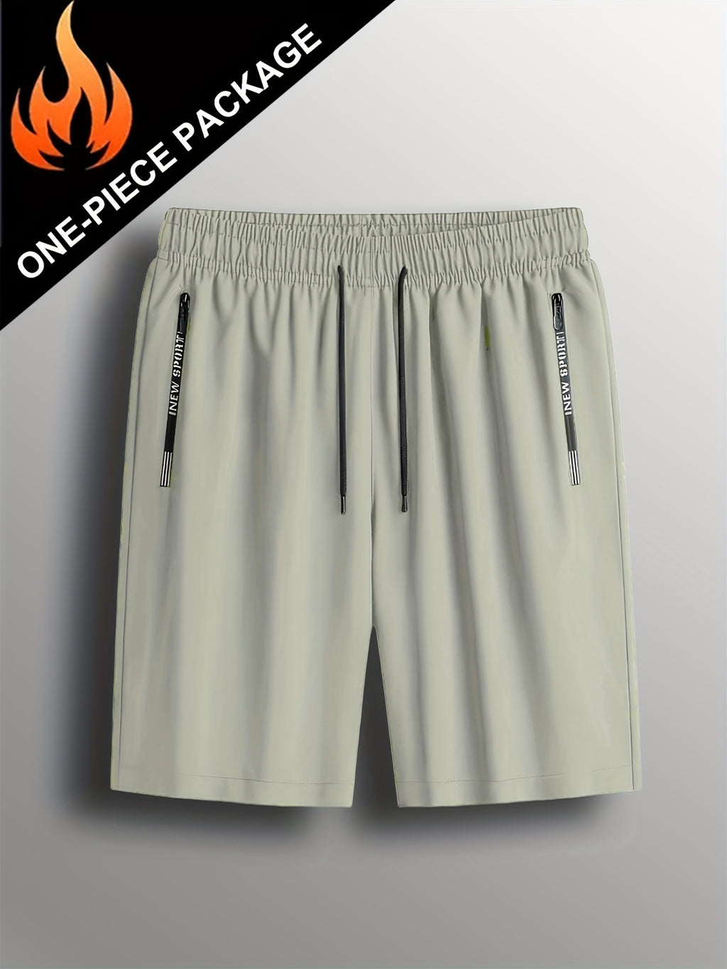 Men's Gym Shorts, Stretch Breathable, Zip Pockets