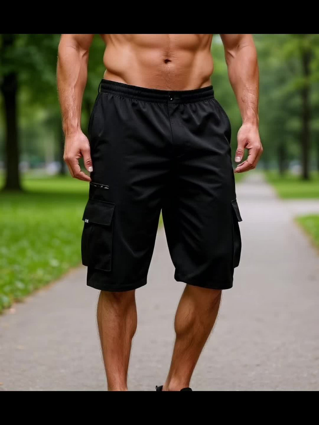 Men's Cargo Shorts, Straight-Leg, Outdoor Casual