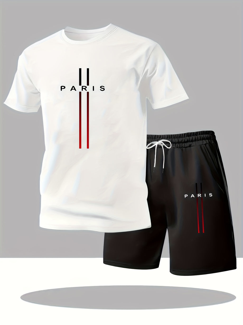 Men's Printed T-Shirt & Shorts Set, Short-Sleeve