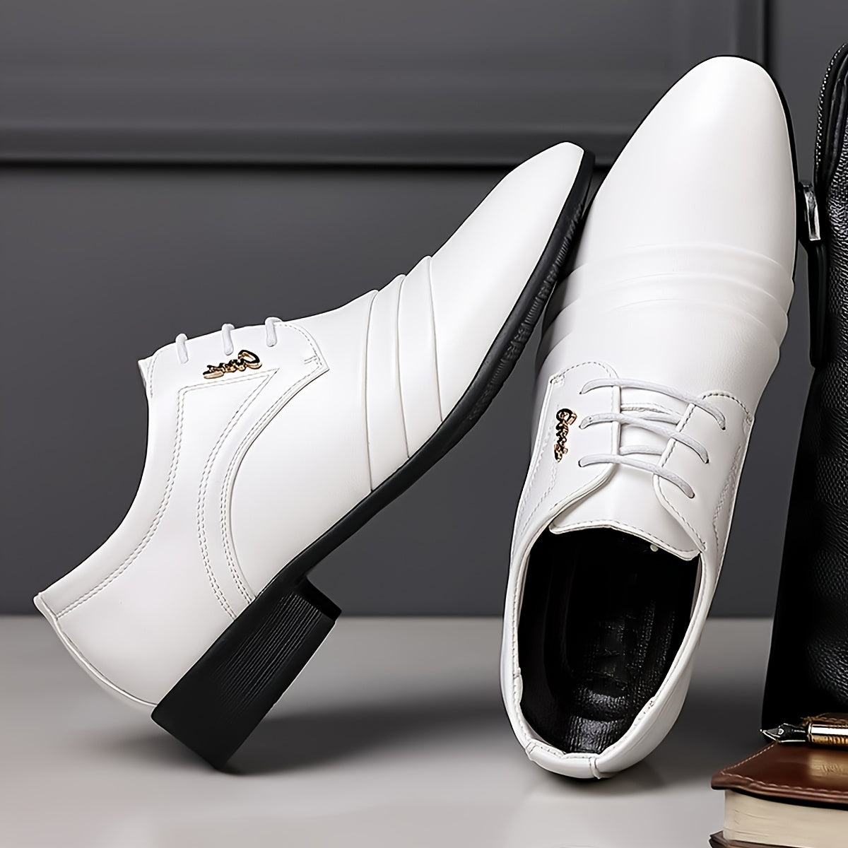 Men's Wedding Dress Loafers, Pointed-Toe White