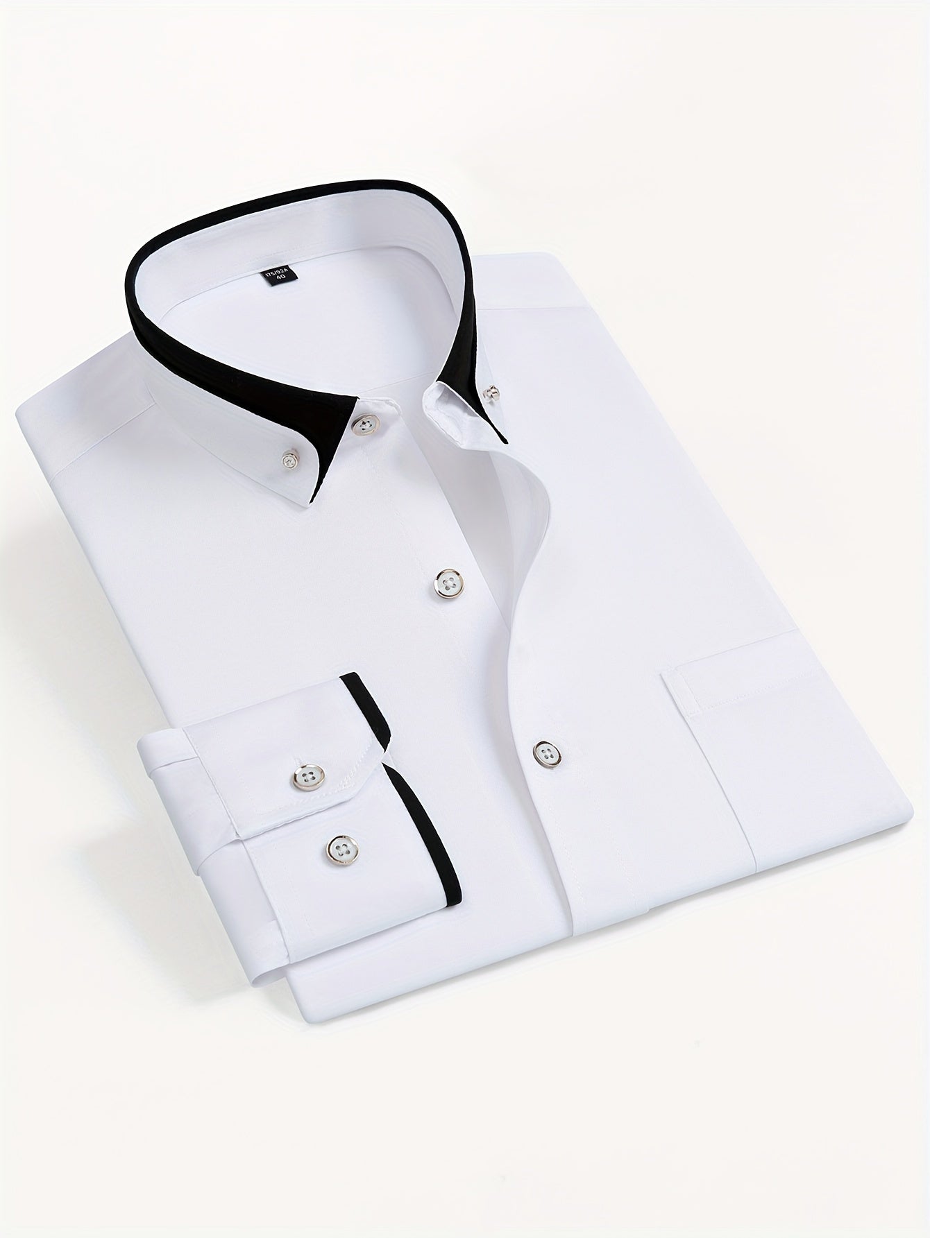 Men's Long-Sleeve Shirt, Color-Block, Stretch Dress
