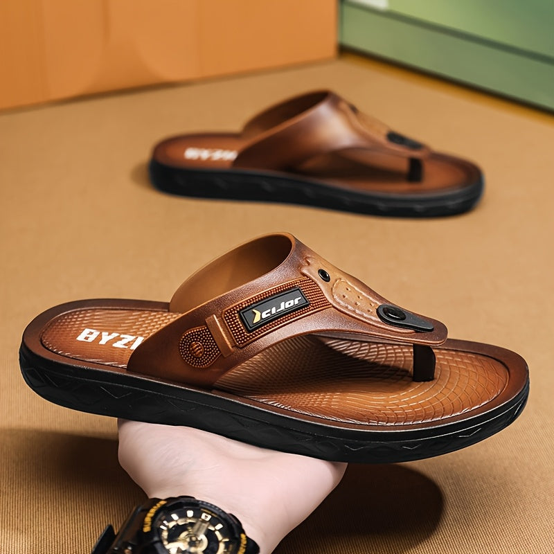 Men's Toe-Post Flip-Flops, Non-Slip Beach