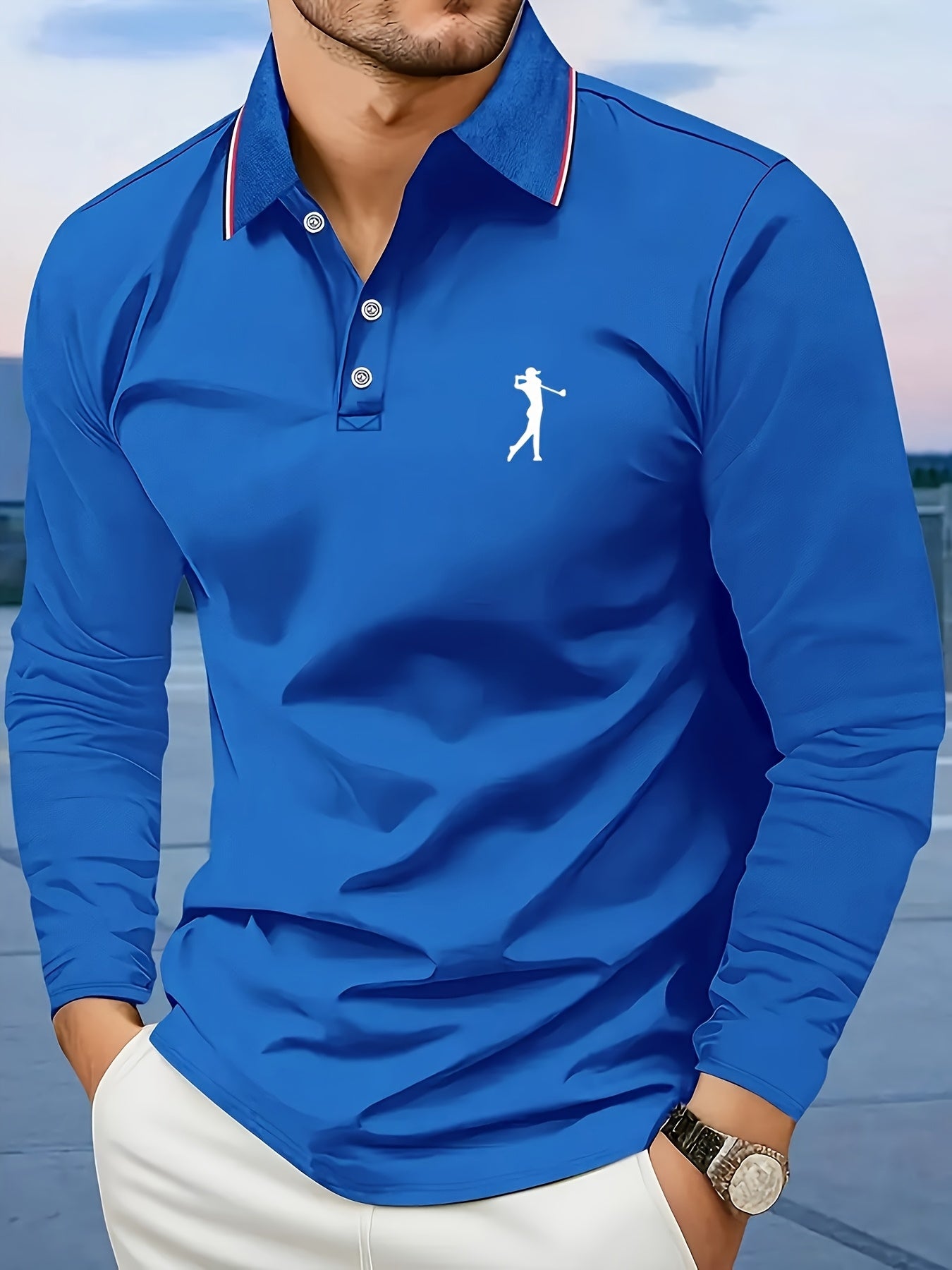 Men's Long-Sleeve Shirt, Printed, Collared Breathable