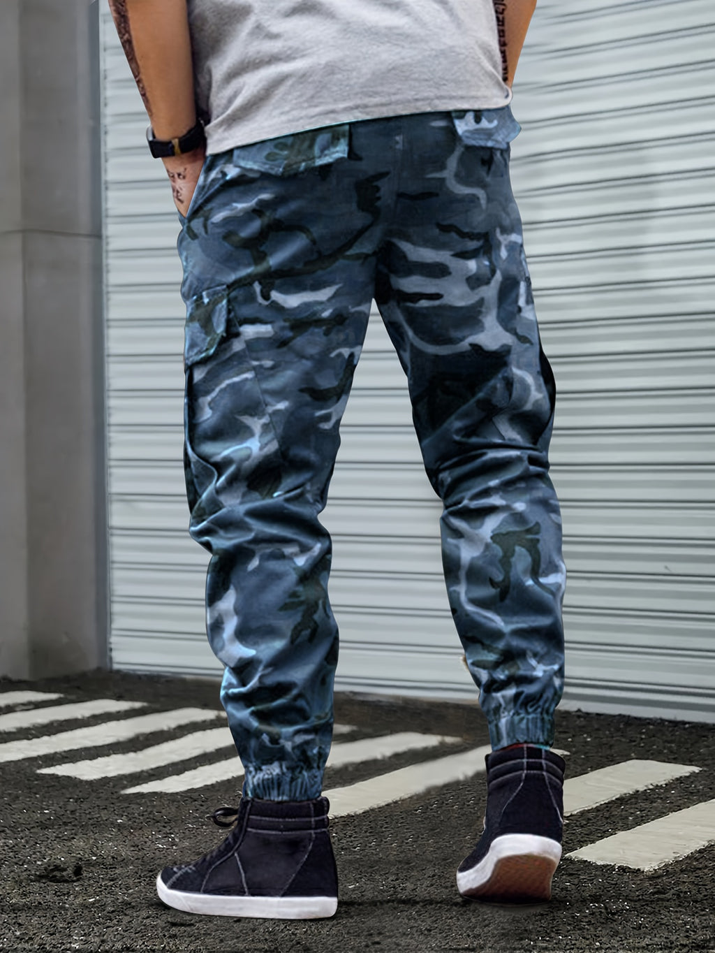 Men's Camo Cargo Pants, Comfort Fit, Drawstring