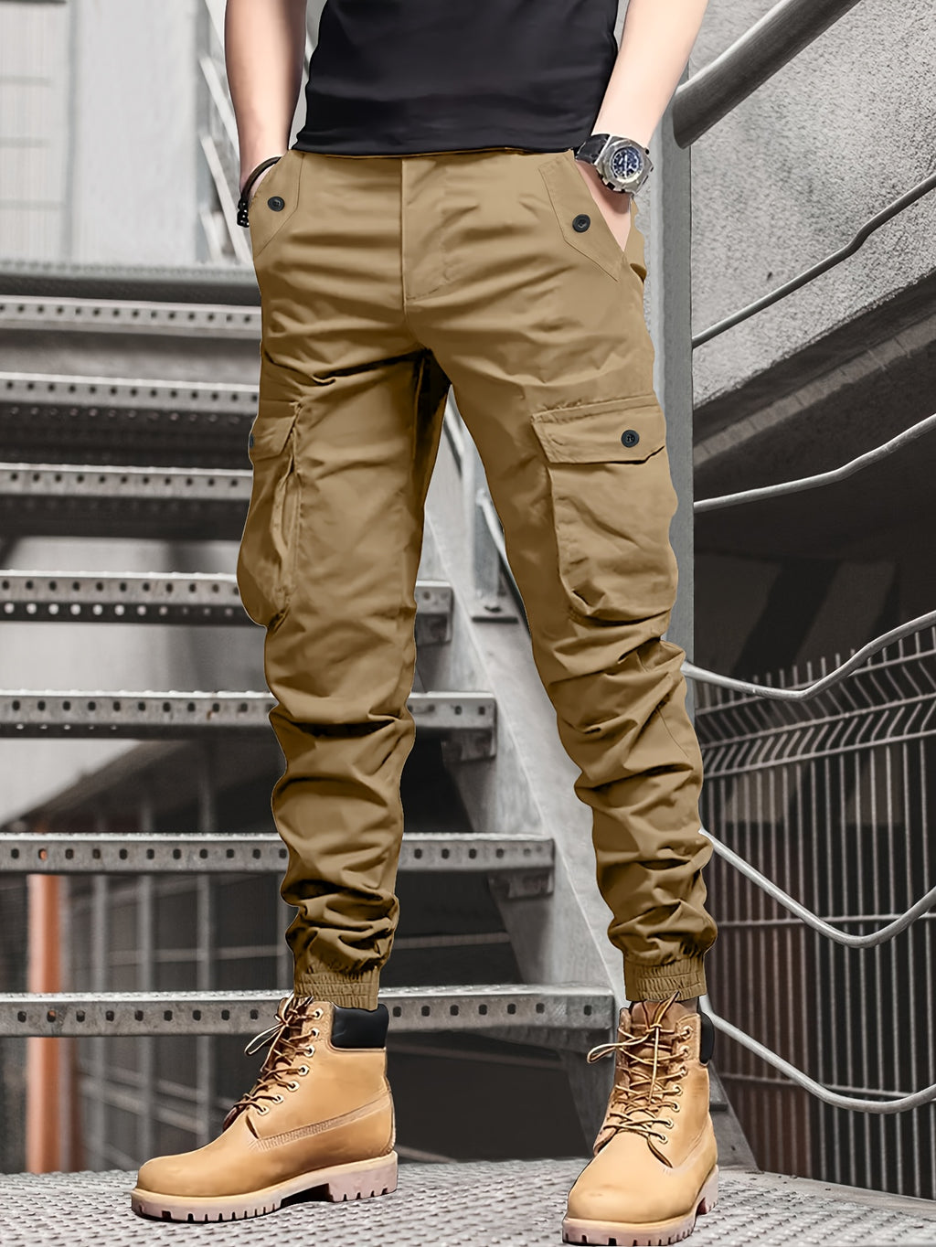Men's Casual Ankle Pants, Drawstring, Tapered Lightweight