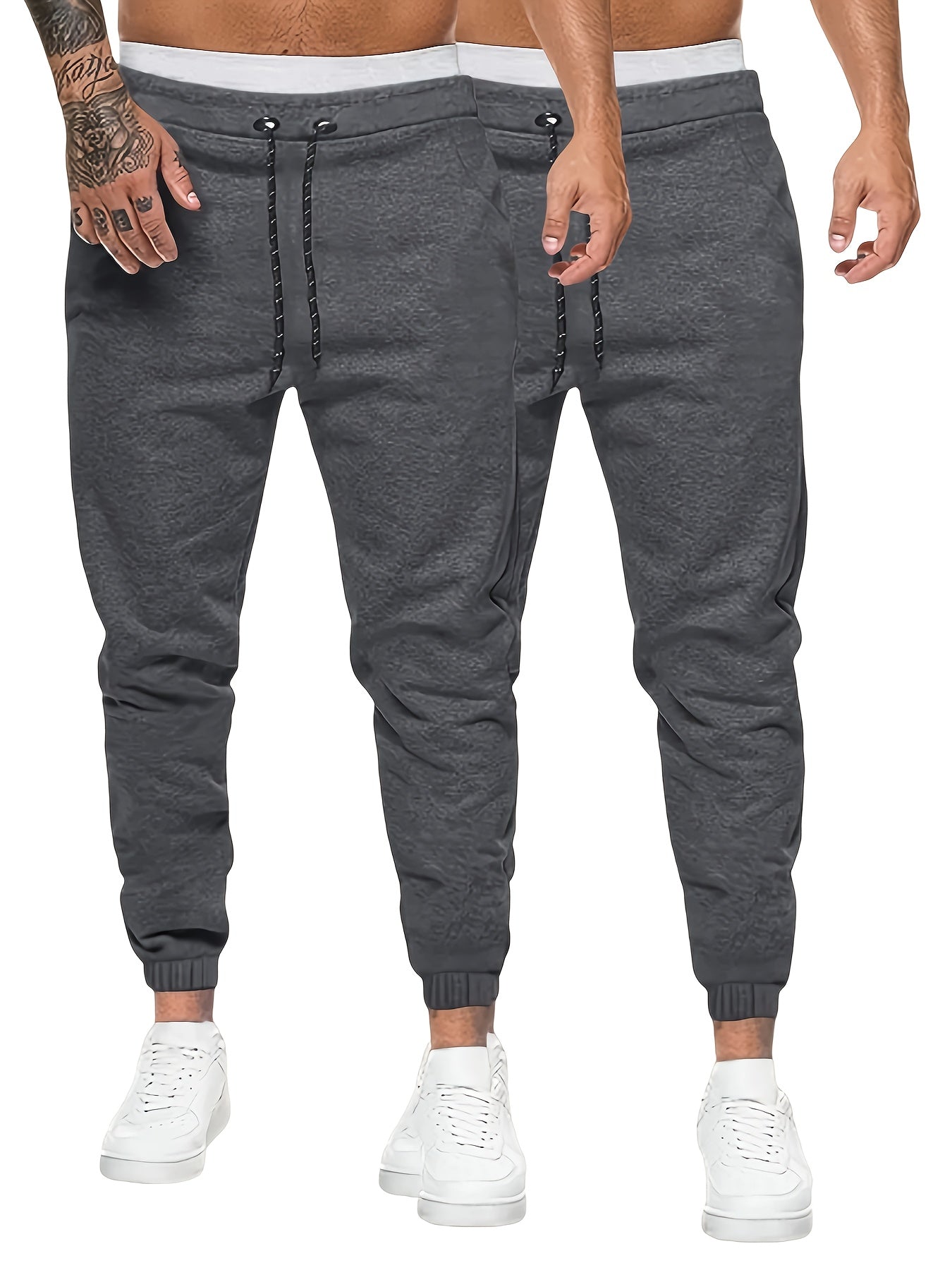 Men's Sports Joggers, Drawstring, 2-Pack