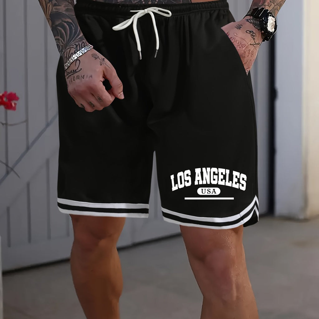 Men's Basketball Shorts, Printed, Lightweight Breathable Drawstring