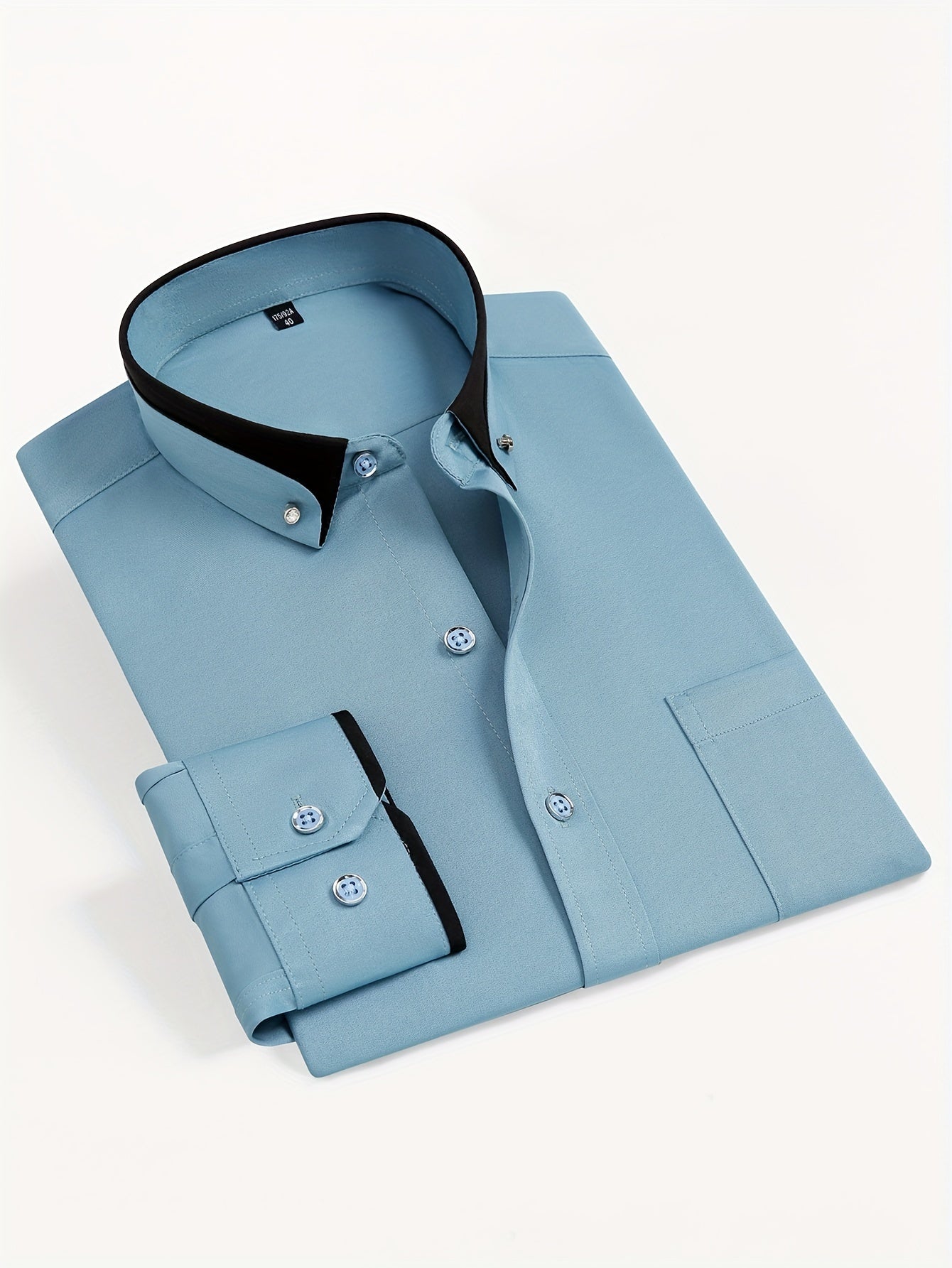 Men's Long-Sleeve Shirt, Color-Block, Stretch Dress