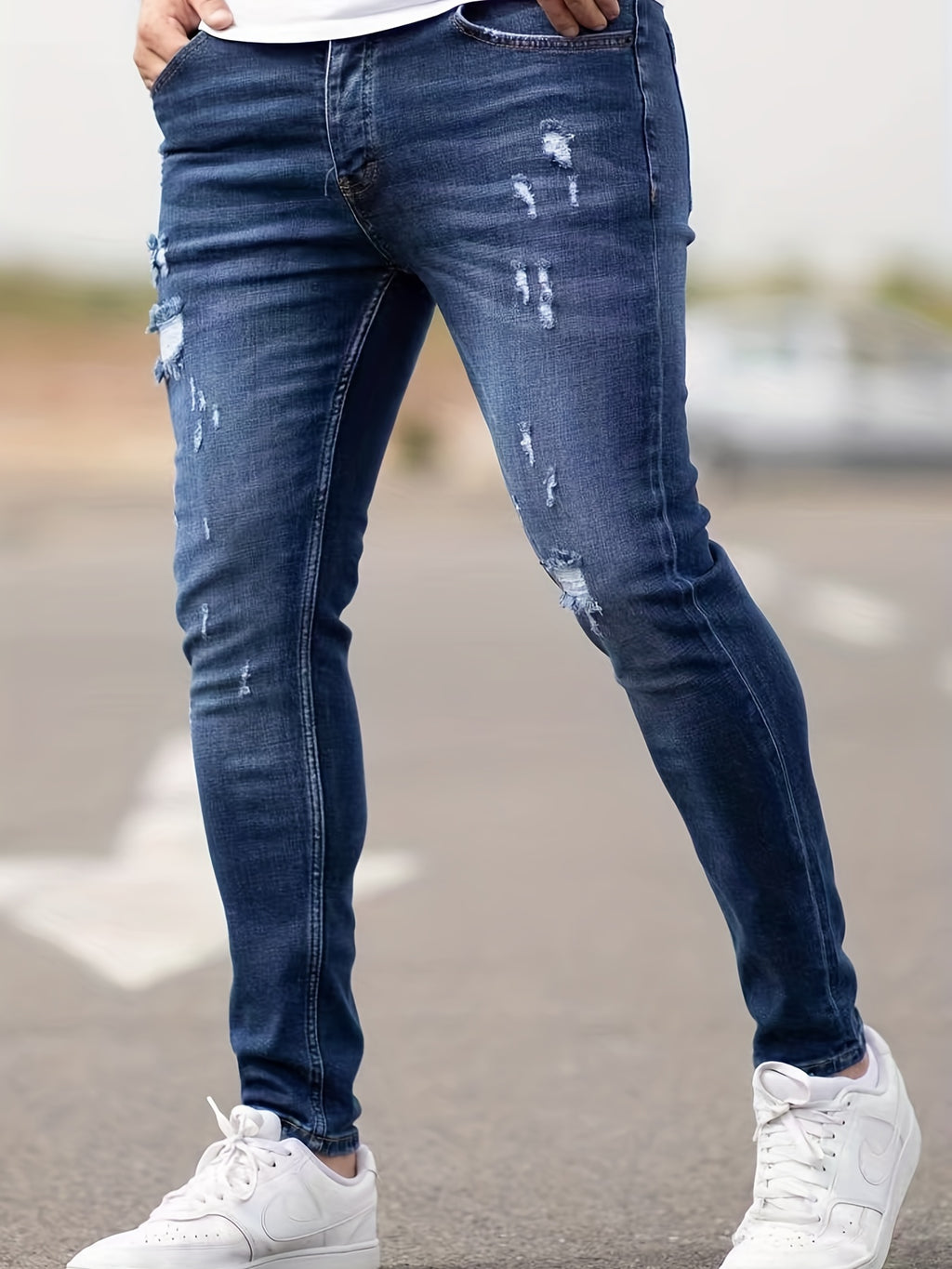 Men's Jeans, Tapered, Slim Distressed
