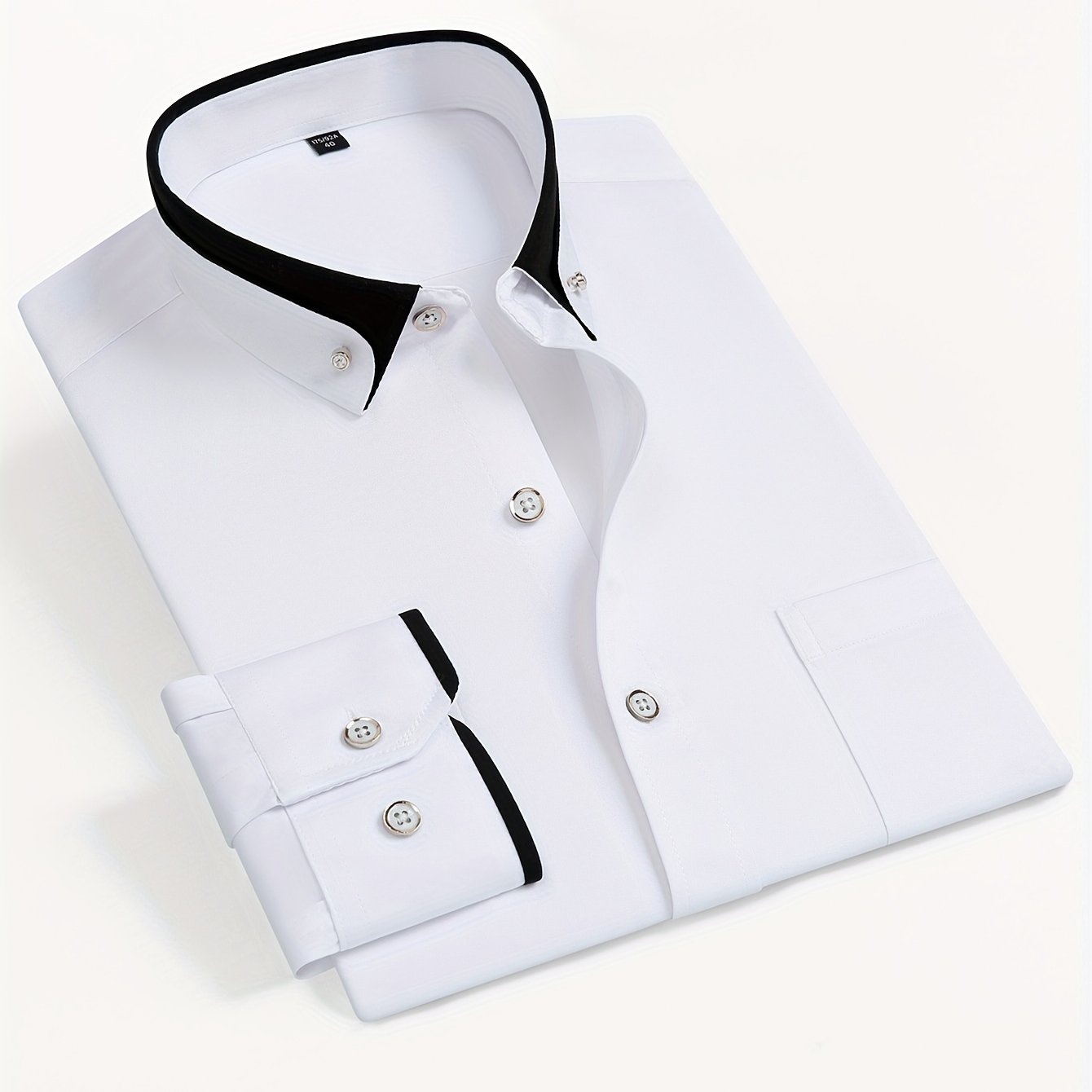Men's Long-Sleeve Shirt, Color-Block, Stretch Dress