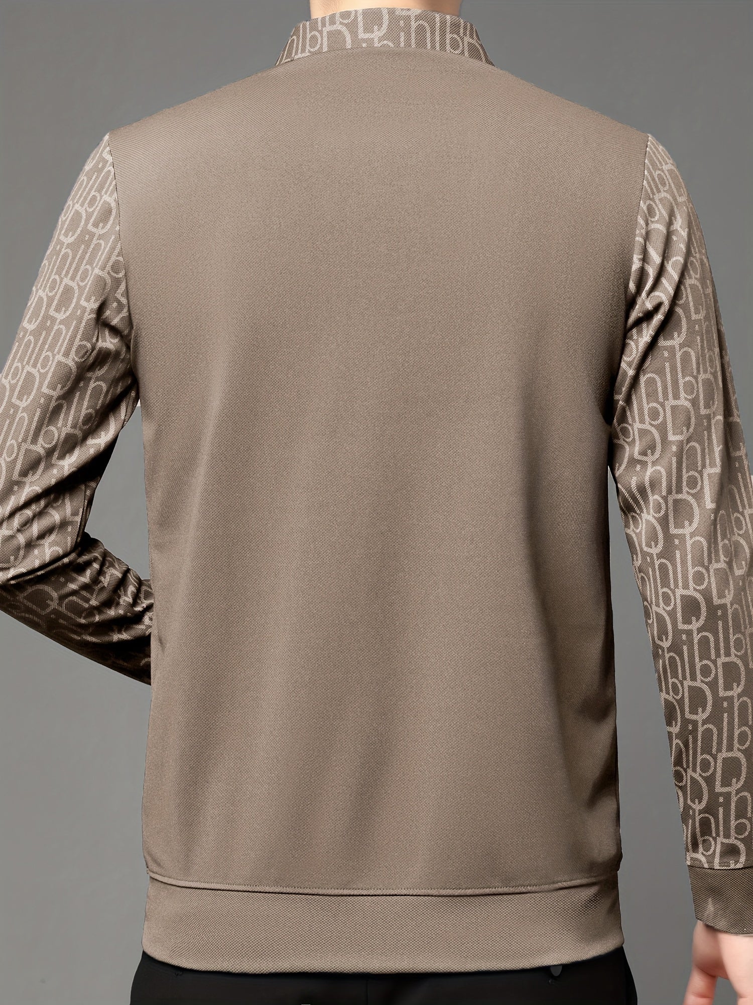 Men's Long-Sleeve Polo Shirt, Layered-Look Lapel