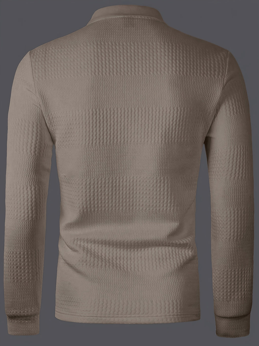 Men's Long-Sleeve Polo Shirt, Jacquard, Slim Fit