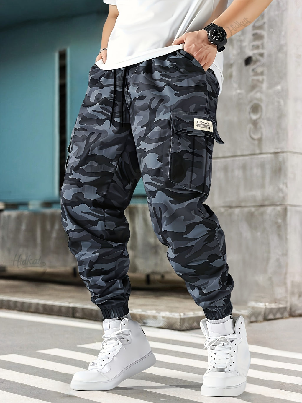 Men's Camo Cargo Pants, Heavy-Duty, Belt-Loop Outdoor